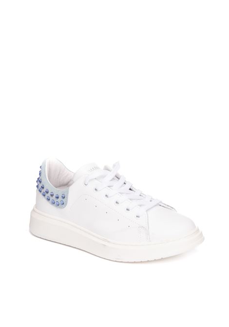 White/light blue leather sneaker UMA PARKER NEW YORK | 1030124PELLE-BIANCO/AZZURRO